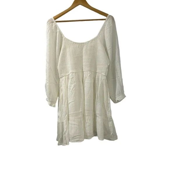 (Sold)HOLLISTER White LONG-SLEEVE CHANNELED BUILT-IN SHORTS DRESS Large NWT - Picture 12 of 14